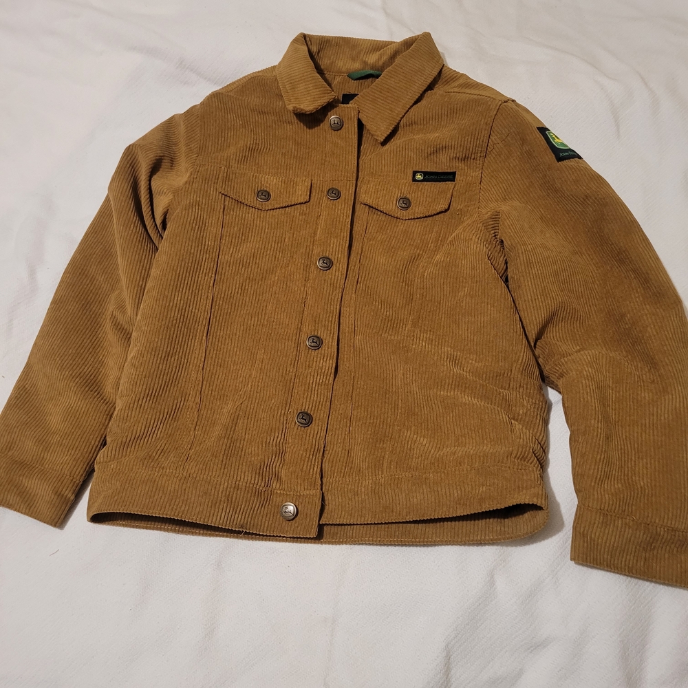 Kids Tan John Deere Corduroy Jean Jacket